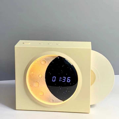 Retro Vinyl Record Bluetooth Speaker with Clock - Retro Design, Bluetooth 5.3, Long Battery Life, Stereo Bass, 3 Playback Modes - Perfect Home Decor