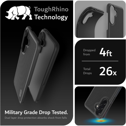 TUDIA Samsung Galaxy A36 5G Case 2025 Military Grade - Black