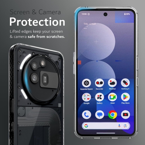 TUDIA LUCION Nothing Phone 3a Pro Case Anti-Yellowing - Clear