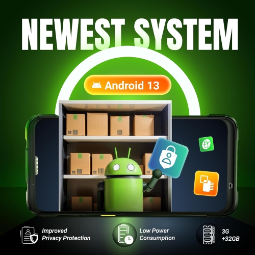 Tera Upgraded Barcode Scanner Android 13: Qualcomm CPU with Charging Cradle Handheld Rugged PDA QR 2D with Zebra SE4710 Scanner