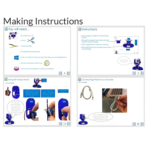 Ohbot 2.2 Kit DIY Programmable Social Robot Support AI, STEM Educational Coding Robotics for Ages 7+