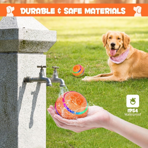 Balle de chien interactive de Zachvo avec lampes flash LED pour petits chiens de taille moyenne, balle Wicked Ball à activation par mouvement