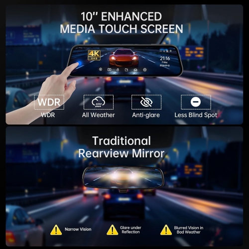 Veement 4K View Mirror Camera Front and Rear
