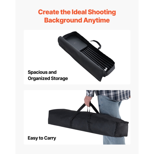 VEVOR 8.5x10 ft Backdrop Stand, Adjustable Photo Backdrop Stand Kit, Portable Background Backdrop Stand with 7 Crossbars, Heavy Duty Projector Screen