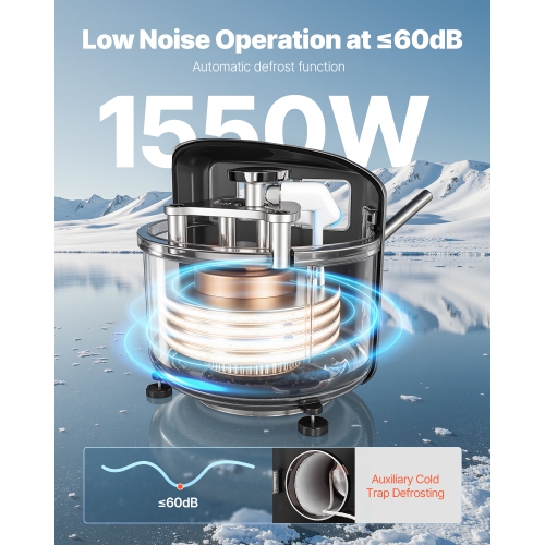 Sécheuse à vide VEVOR Freeze, sèche-linge de 8,8 à 13,2 LB avec plateaux à 4 couches, pompe à vide, minuterie réglable et contrôle de la température,