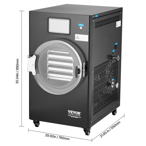 Sécheuse à vide VEVOR Freeze, sèche-linge de 8,8 à 13,2 LB avec plateaux à 4 couches, pompe à vide, minuterie réglable et contrôle de la température,