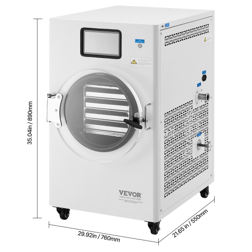 VEVOR Vacuum Freeze Dryer Machine, 8.8-13.2 LBS/Batch Food Freeze Drying Machine with 4-Layer Trays, Vacuum Pump, Adjustable Timer and Temperature