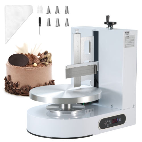 VEVOR 25-320RPM Cake Decorating Machine, Cream Spreading Coating Smearing Machine, Low Noise Cake Frosting Machine, Turntable with Adjustable