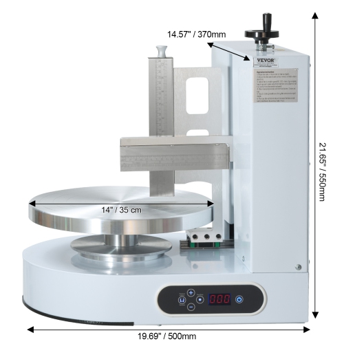 VEVOR 25-320RPM Cake Decorating Machine, Cream Spreading Coating Smearing Machine, Low Noise Cake Frosting Machine, Turntable with Adjustable