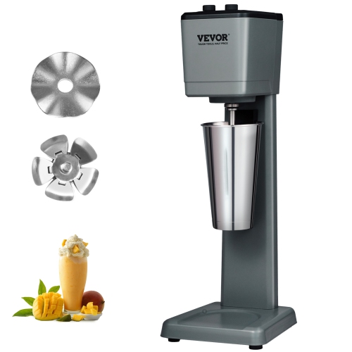 VEVOR 375W Electric Milkshake Maker, Single Head Drink Mixer Blender Machine, 3-Speed Milkshake Mixer with 820 ml Stainless Steel Cup, Milkshake