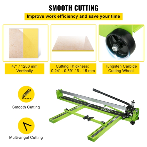 VEVOR 47 Inch Tile Cutter, Manual Tile Cutter All-Steel Frame,Tile Cutting Machine with Laser Guide and Bonus Spare Cutter,Tile Cutter Hand Tool for