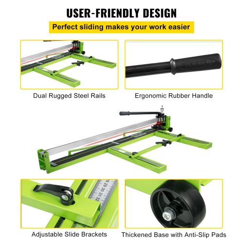 VEVOR 47 Inch Tile Cutter, Manual Tile Cutter All-Steel Frame,Tile Cutting Machine with Laser Guide and Bonus Spare Cutter,Tile Cutter Hand Tool for