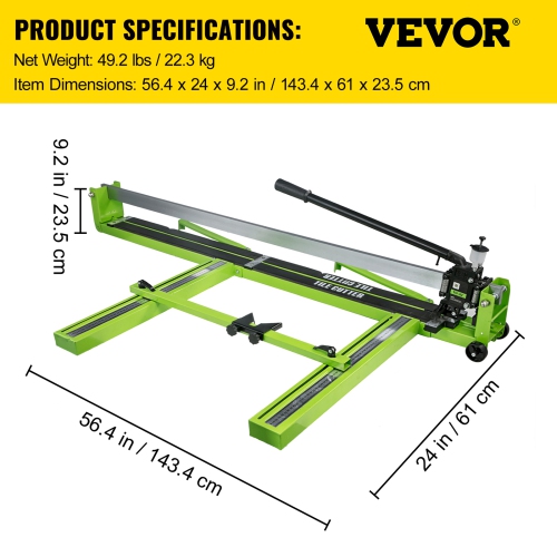 VEVOR 47 Inch Tile Cutter, Manual Tile Cutter All-Steel Frame,Tile Cutting Machine with Laser Guide and Bonus Spare Cutter,Tile Cutter Hand Tool for