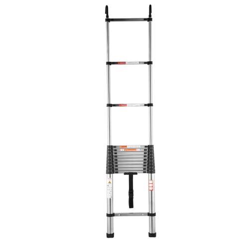 VEVOR 16.5ft Telescoping Ladder, Stainless Steel Lightweight Extension Ladder, Multi-Button Retraction Collapsible Ladders, 330LBS Capacity &