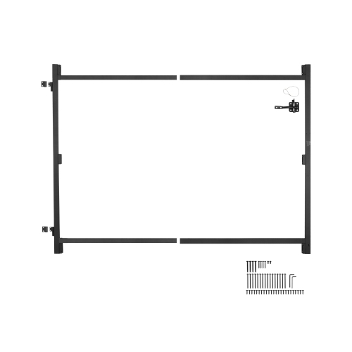 VEVOR Fits 36 to 60 in Gate Building, Up from 6 to 7 ft High Fence, Adjustable Gate Building Kit, Anti Sag Full Gate Frame Kit with Latch Lock and