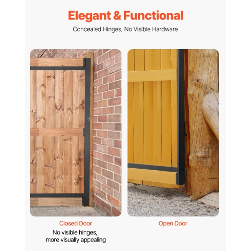 VEVOR Fits 36 to 60 in Gate Building, Up from 6 to 7 ft High Fence, Adjustable Gate Building Kit, Anti Sag Full Gate Frame Kit with Latch Lock and