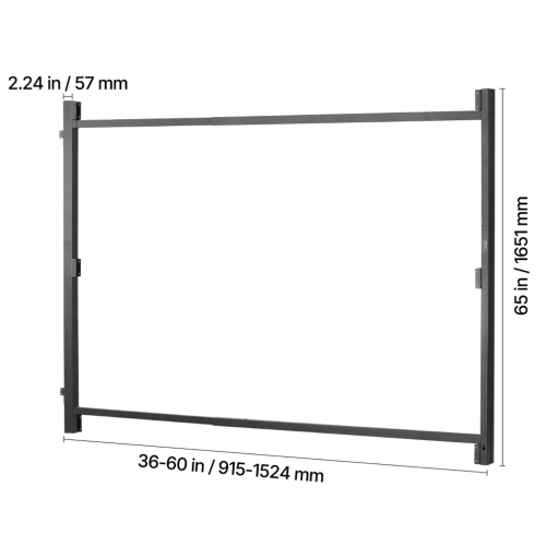 VEVOR Fits 36 to 60 in Gate Building, Up from 6 to 7 ft High Fence, Adjustable Gate Building Kit, Anti Sag Full Gate Frame Kit with Latch Lock and