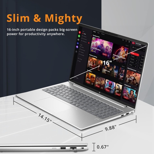 HP Probook 460 G11 16" WUXGA Business Laptop, Intel Ultra 5 125U,1.16TB Storage,32GB DDR5,Intel Graphics, Win 11 Pro, Silver