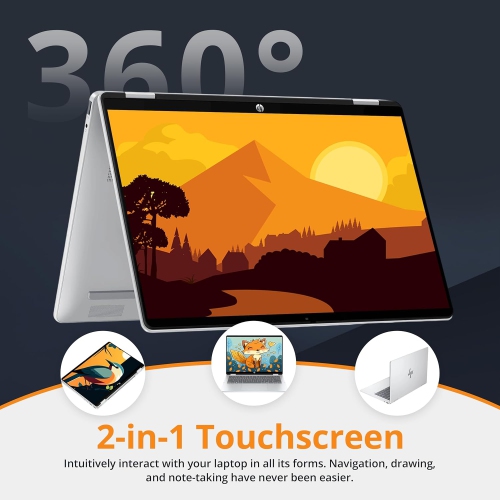 HP OmniBook 5 Flip 2-in-1 14" 2K Touchscreen Laptop, Intel 7 150U,2.16TB Storage(2TB SSD+160GB Docking Station Set), 16GB RAM,Intel