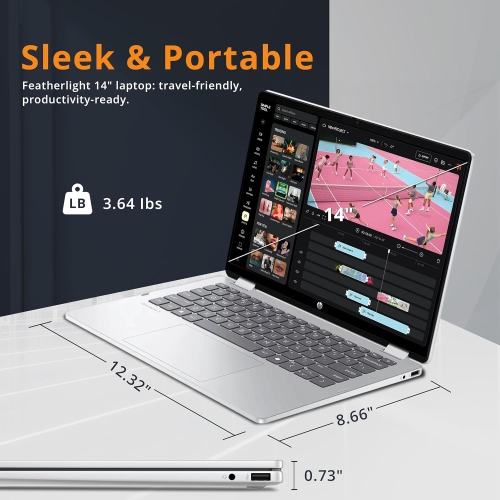 HP OmniBook 5 Flip 2-in-1 14" 2K Touchscreen Laptop, Intel 7 150U,2.16TB Storage(2TB SSD+160GB Docking Station Set), 16GB RAM,Intel