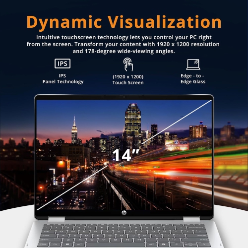 HP OmniBook 5 Flip 2-in-1 14" 2K Touchscreen Laptop, Intel 7 150U, 1.16TB Storage(1TB SSD+160GB Docking Station Set),16GB RAM,Intel