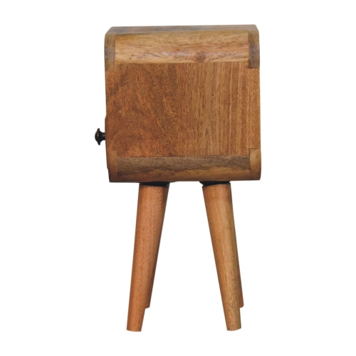 Artisan Furniture Solid Wood Extra Mini Oak-ish Curve Open Slot Bedside