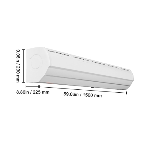 VEVOR 60" Commercial Indoor Air Curtain Super Power 2 Speeds 1500CFM, Wall Mounted Air Curtains for Doors, Indoor Over Door Fan with Heavy Duty Limit