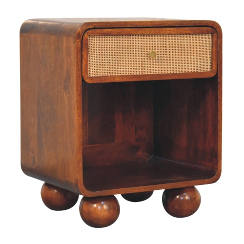 Artisan Furniture Solid Wood Chestnut Open Woven Bedside