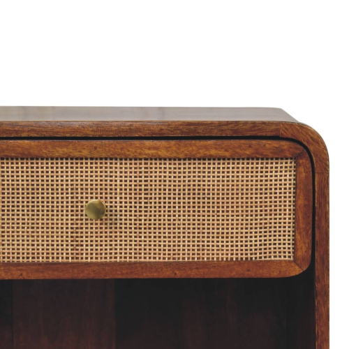 Artisan Furniture Solid Wood Chestnut Open Woven Bedside