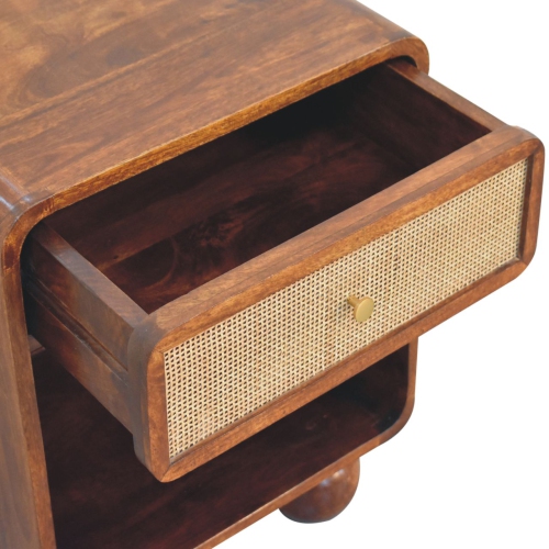 Artisan Furniture Solid Wood Chestnut Open Woven Bedside