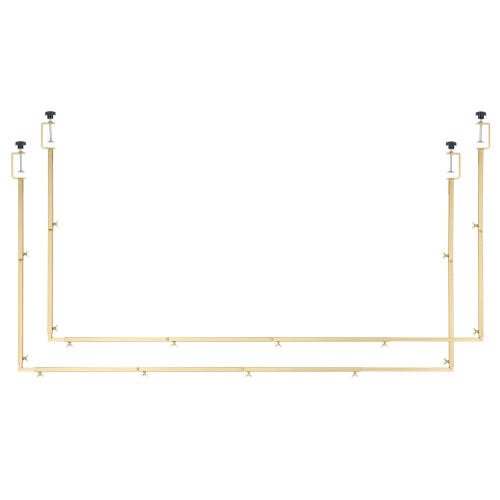 VEVOR 2 Packs Over The Table Rod Stand with Clamps, 13"-42" Tall & 28"-98" Length Adjustable, Table Arch Stand, Tabletop Balloon Arch Frame for