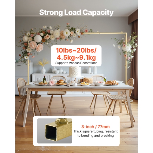 VEVOR 2 Packs Over The Table Rod Stand with Clamps, 13"-42" Tall & 28"-98" Length Adjustable, Table Arch Stand, Tabletop Balloon Arch Frame for