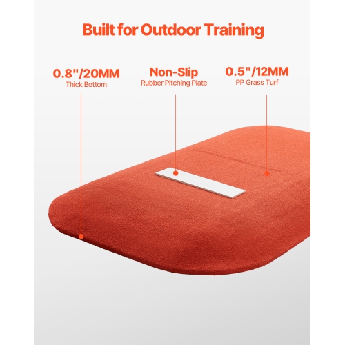 VEVOR Pitching Mound, Portable Baseball Game Mound, 107 in Indoor Outdoor Pitching Practice and Training Equipment, Softball Pitching Aids with