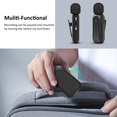 Wireless Lavalier Microphone with Charging Box for iPhone iPad Android for Video Recording, Vlog, YouTube