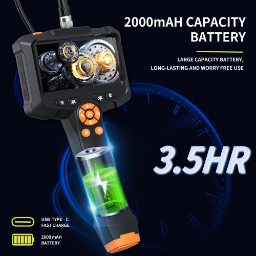 Caméra endoscope éclairée, endoscope HD 1080P avec écran de 4,3 pouces, étanche IP67, adapté aux tuyaux étroits