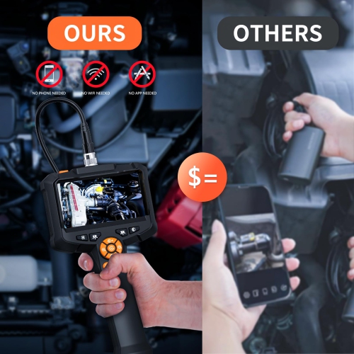 Caméra endoscope éclairée, endoscope HD 1080P avec écran de 4,3 pouces, étanche IP67, adapté aux tuyaux étroits