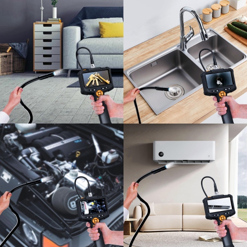 Caméra endoscope éclairée, endoscope HD 1080P avec écran de 4,3 pouces, étanche IP67, adapté aux tuyaux étroits