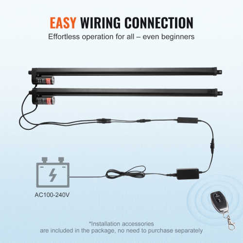 VEVOR 2PCS Linear Actuator Kit, 30 Inch High Speed 0.35"/s Linear Motion Actuator 12V, 220lbs/1000N Linear Actuator for TV/Table, IP54 Protection -