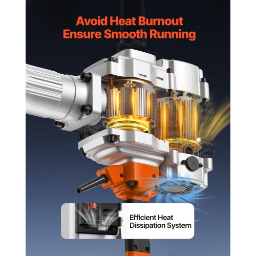 VEVOR 2100W Demolition Jack Hammer, Electric Jackhammer Heavy Duty, 1650 BPM Industrial-Grade Jack Hammer Concrete Breaker, with 1 Point Chisel, 1