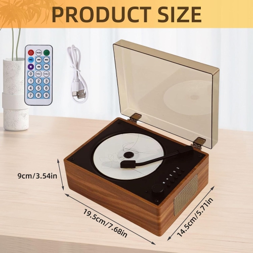 Portable Rechargeable CD Players for Home,Bluetooth Music Speaker,Retro CD Player with Remote Control,Support AUX/USB Music Player for Home Decor