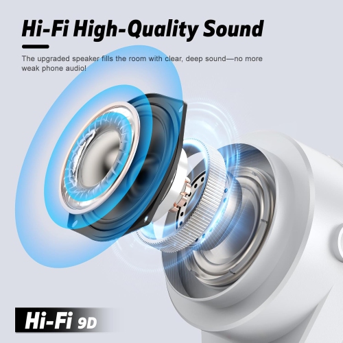 Wireless Induction Speaker,4 in 1 Bluetooth Speaker Phone Stand with RGB Light,360° Rotation Phone Holder Compatible with iPhone Android