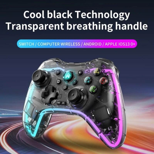 Applicable to Black Myth Wukong S03 transparent game controller PC Android ios with colorful six-axis Switch car machine, S03 wireless transparent +