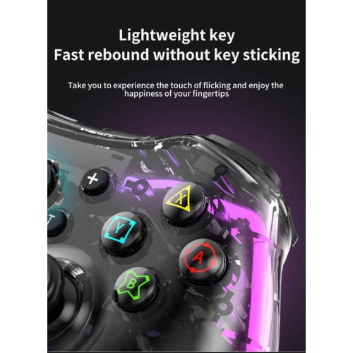 Applicable to Black Myth Wukong S03 transparent game controller PC Android ios with colorful six-axis Switch car machine, S03 wireless transparent +