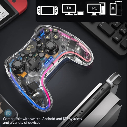 Applicable to Black Myth Wukong S03 transparent game controller PC Android ios with colorful six-axis Switch car machine, S03 wireless transparent +
