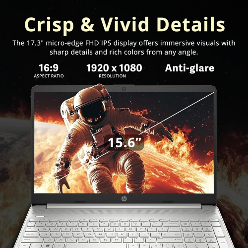Refurbished Excellent - HP 15.6 FHD Laptop Computer, AMD Athlon Silver 3050U, AMD Radeon Graphics, 512GB SSD, 16GB DDR4 RAM, HD Webcam, Windows 10 S,