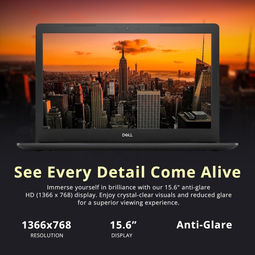 Open Box - Dell Inspiron 15.6" HD Business Laptop, AMD A9-9425, AMD Radeon R5 Graphics, 256GB SSD, 8GB RAM, Numeric Keypad, HD Webcam, MaxxAudio,
