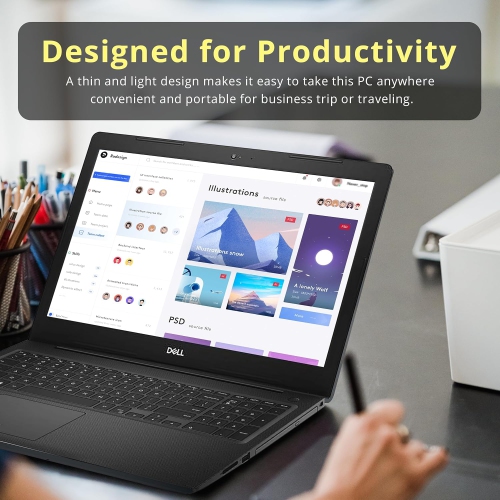 Open Box - Dell Inspiron 15.6" HD Business Laptop, AMD A9-9425, AMD Radeon R5 Graphics, 256GB SSD, 8GB RAM, Numeric Keypad, HD Webcam, MaxxAudio,