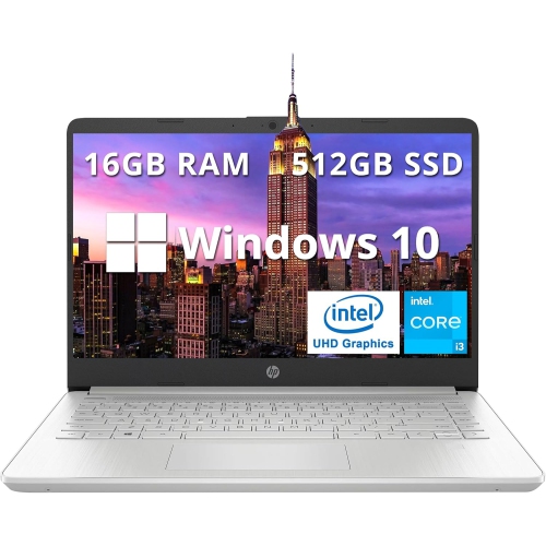 HP  - 14" Fhd Brightview Laptop, Intel I3-1125G4, 512GB PCie SSD, 16GB Ddr4 Ram, Intel Uhd Graphics, 720P HD Camera, Wi-Fi 5, Bluetooth, Sliver, Win