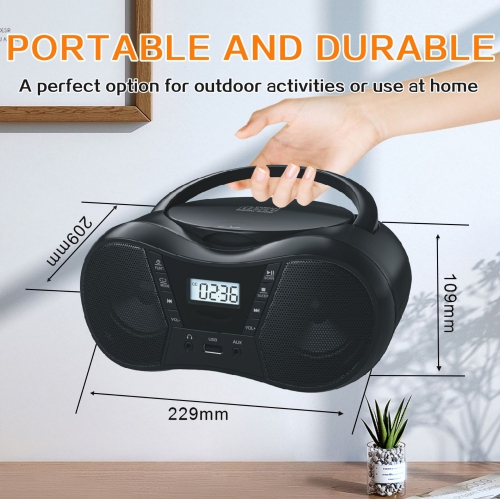 Un appareil à usages multiples! Lecteur de musique portatif CD/Bluetooth/USB Radio FM + haut-parleur Lecteur de CD stéréo