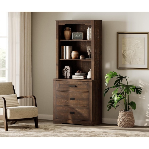 WAMPAT 73.6" Tall Kitchen Pantry Cabinet, Modern Farmhouse Wooden Storage Cabinet with Drawers, Doors & Adjustable Shelves for Dining Room & Living